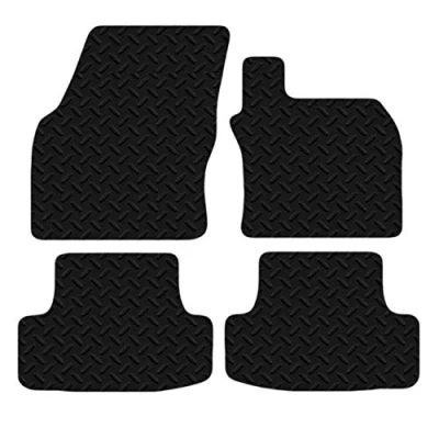 Image of Carsio Car Mats For Seat Ateca 2016 Onwards 3mm 4pc Set Tailored Fit Rubber Floor Mat Complete Accessory Black Custom Fitted Anti Slip Backing, Heavy Duty &amp; Waterproof