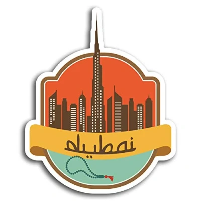 Image of 2 x 10cm Dubai Burj Khalifa UAE Vinyl Stickers Sticker Laptop Luggage #19536 (10cm Tall)