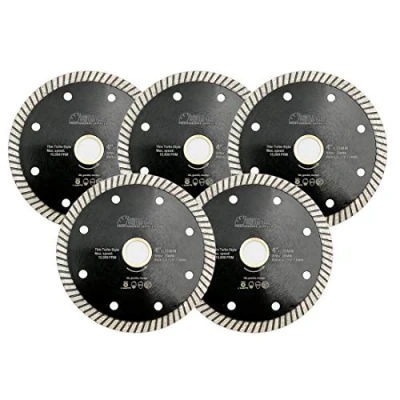 Image of SHDIATOOL Diamond Super Thin Blade for Porcelain Ceramic Tile Granite 5PK Dia 105MM Turbo Cutting Disc