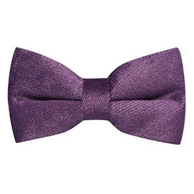 Image of King &amp; Priory Luxury Deep Purple Textured Velvet Pre Tied Bow Tie