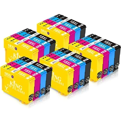 Image of KING OF FLASH Replacement for Epson 18 18XL Ink Cartridges Compatible Expression Home XP 322 202 425 422 415 412 305 315 312 225 215 212 405 (5 Sets)