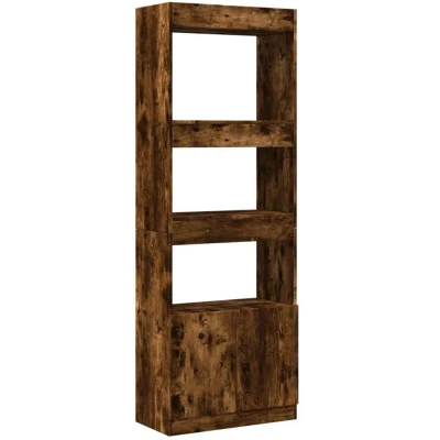 Image of vidaXL Highboard Sideboard Cabinet Storage Smoked Oak Engineered Wood Living Room/Bedroom/Office 63 x 33 180 cm