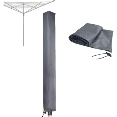 Image of RICHIE Rotary Airer Cover Clothes Line Washing Lines Waterproof with Zip 16x16x165cm Dryer Protective Windproof, Grey