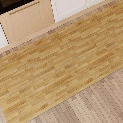 Image of PETTI Artigiani Italiani Kitchen Rug, Non Slip Washable Runner 52 x 100 cm, Parquet Design 02, 100% Made in Italy