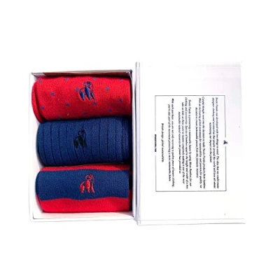 Image of SWOLE PANDA Luxury Super Soft Bamboo Socks For Men, Blue &amp; Red Box, 3 Pack Gift Size 7 11
