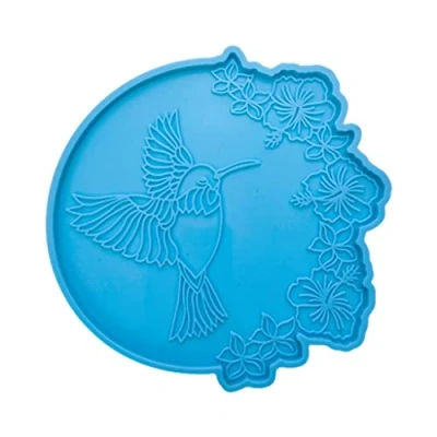 Image of Hummingbird Coaster Epoxy Resin Mold Cup Mat Silicone Mould DIY Placemat for Present