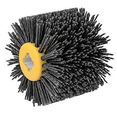 Image of Shineboc Sanding Brushes 60 Grit, 120x100mm Abrasive Brushes, Polishing Brush for Woodworking, Grit Nylon Bristle Satin Finishing Machine Wire Drawing Wheel