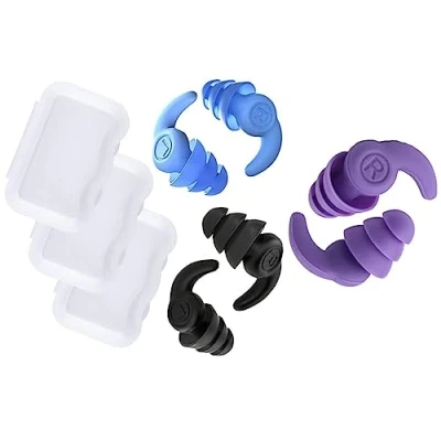 Image of Faeymth 1Set Silicone Earplugs Waterproof Swimming Ear Plugs for Adults,Black++Blue