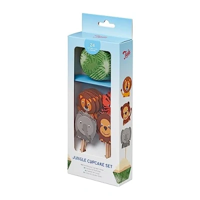 Image of Tala Jungle Cupcake Topper Set, Includes 24 Cases and Toppers, Designs