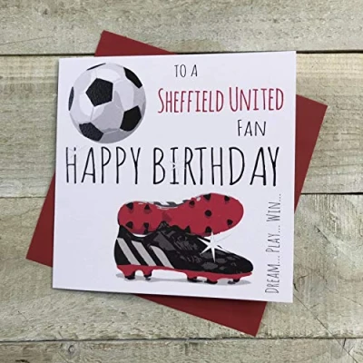 Image of Sheffield Utd United Blades FC Football Club Birthday Card by WHITE COTTON CARDS FFP37