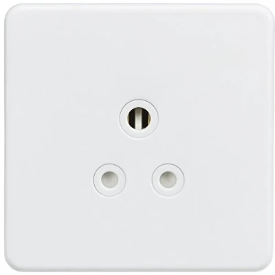 Image of Knightsbridge SF5AMW Screwless 5A unswitched Round Socket Matt White