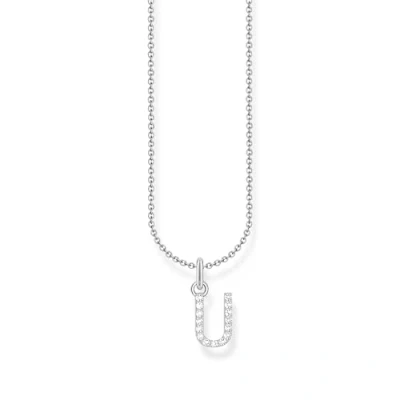Image of THOMAS SABO letter T necklace, gold plated silver with zirconia, KE2259 414 14