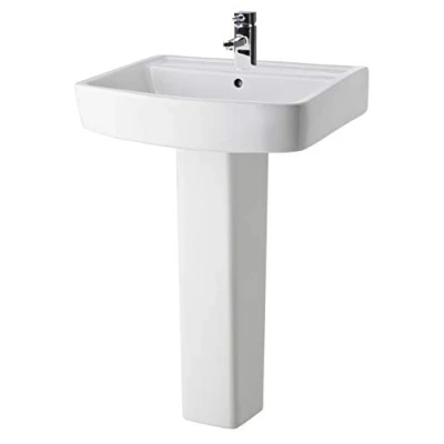 Image of Square 1 Tap Hole Basin &amp; Full Pedestal 600mm