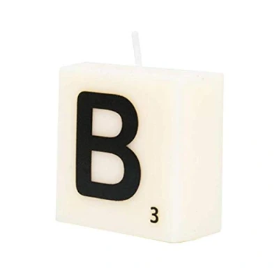 Image of PD Party 7040012 Letter Candle Decorations Ambience B, Cream/Black, 4cm Length x Width 2cm Height