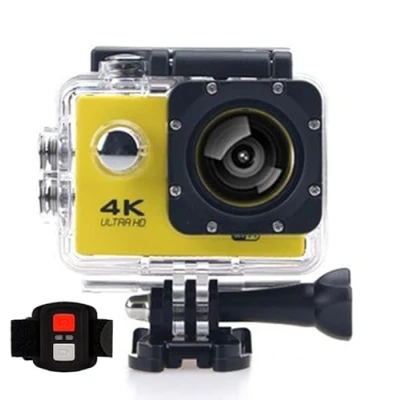 Image of BSLVWG 4K Action Camera 20MP WiFi 30M Waterproof Sports Underwater for Vlog with Ultra HD 170Wide Angle 2.4G Remote Control Anti Shake 2.0&#039;&#039; LCD Screen Accessories Kit (Yellow)