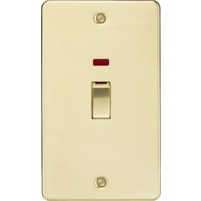 Image of KnightsBridge 45A 2G DP Switch with neon brushed brass