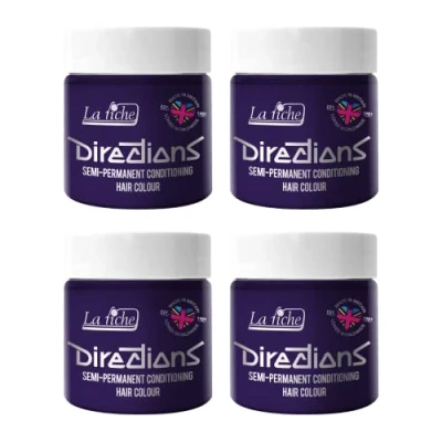 Image of 4x La Riche Directions Semi Permanent Hair Color 100ml Tub Deep Purple