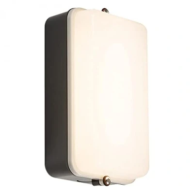 Image of KnightsBridge 230V IP54 5W LED Security Amenity Bulkhead Black Base with Opal Diffuser Cool White 4000K
