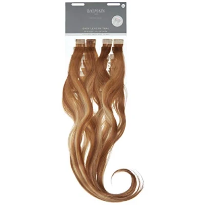 Image of Balmain Easy Length Tape Extensions Human Hair 20 Pieces, 55 cm Length, 9.8G Very Light Gold Blonde, 82 g