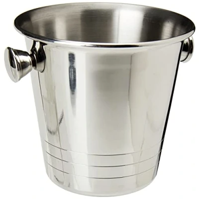 Image of Genware NEV MSSB10 Mini Stainless Steel Ice Bucket, 10 cm