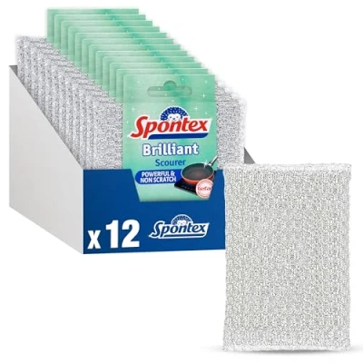 Image of Spontex Brilliant non scratch Scourer pad (Pack of 12)