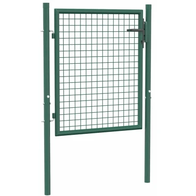 Image of vidaXL Fence Gate Steel 100x75 cm Green