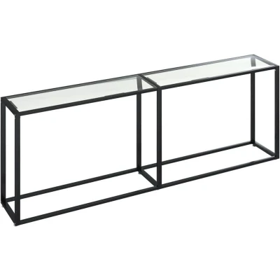 Image of vidaXL Console Table Transparent 220x35x75.5cm Tempered Glass