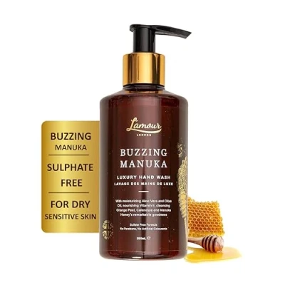 Image of L&#039;amour Natural Buzzing Manuka Luxury Hand Wash Essential Oils Sulphate Free Gentle for dry and sensitive skin 250mL