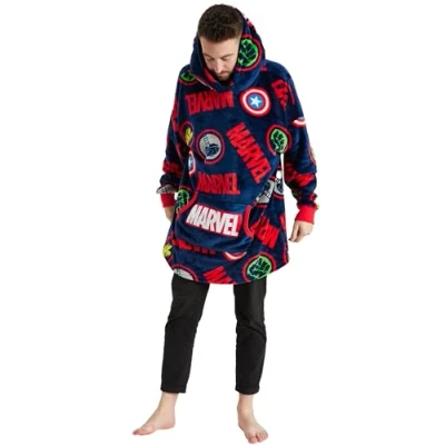 Image of Marvel Mens Hoodie Oversized Fleece Hoody (Marvel, One Size)