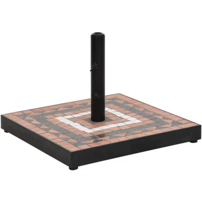 Image of vidaXL Parasol Base Terracotta and White Square 12 kg