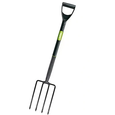 Image of tradefirst Garden Fork Heavy Duty For Digging with D Grip Plastic Handle, Solid Carbon Steel Hand Fork, Tools, Digging, Mucking Out