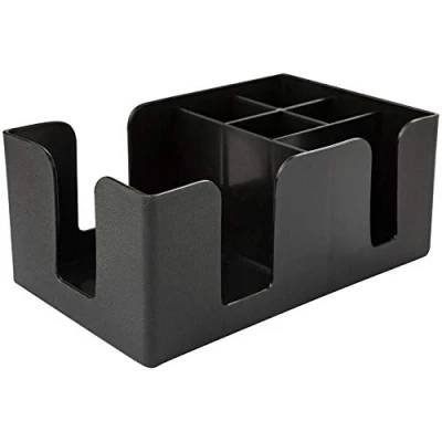 Image of Chabrias Ltd Plastic Classic Bar Caddy Black, Storage, Organiser, Condiment Caddy, Napkin Holder, Straw Holder (Single)