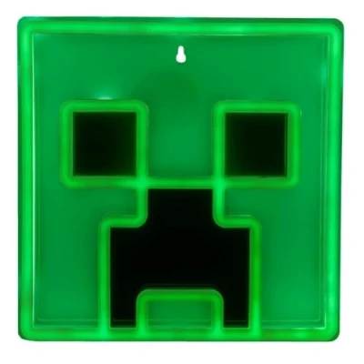 Image of Creeper Iconic LED Wall Mountable Light Officially Licensed Minecraft Room Decor for Boys and Girls, Gamer Night in Vibrant Green Paladone
