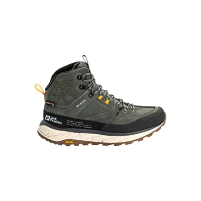 Image of Jack Wolfskin Men&#039;s Terraquest Texapore Mid M Walking Shoe, Gecko Green, 13 UK