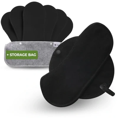 Image of Reusable Panty Liners for Women Thin; 7 Pack (Medium) Organic Cotton Cloth Made in EU; Eco Teens; Daily Washable Pantyliners Vaginal Discharge, NOT Period
