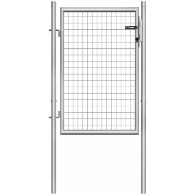 Image of vidaXL Garden Gate Galvanised Steel 105x150 cm Silver