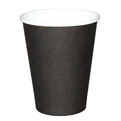 Image of Fiesta GF043 Black Single Wall Hot Cups (Pack of 50)