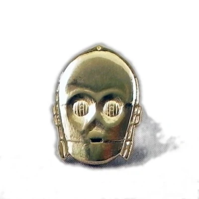 Image of Metal Enamel Gold Plate Pin Badge Brooch Starwars Android C3P0 (Star Wars C3PO Droid)