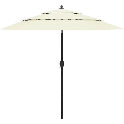 Image of vidaXL 3 Tier Garden Parasol with Aluminium Pole Sand 2.5 m