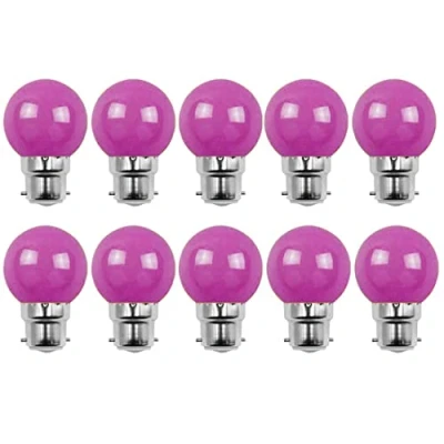 Image of Aiwerttes 10 Pack B22 Bayonet Bulbs 2W G45 Mini Glof LED Light (20W Equivalent) Purple Bulb 220V Colorful Energy Efficient for Party Garland Decoration,Non Dimmable
