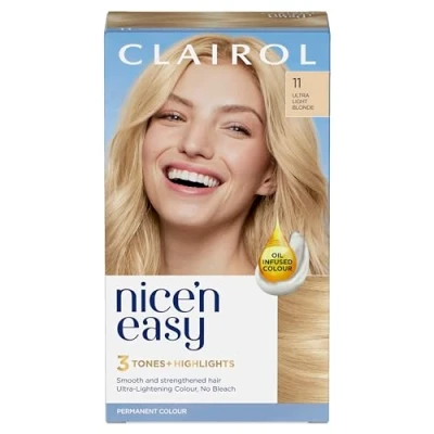 Image of Clairol Nice&#039;n Easy Crème, Natural Looking Oil Infused Permanent Hair Dye, 11 Ultra Light Blonde