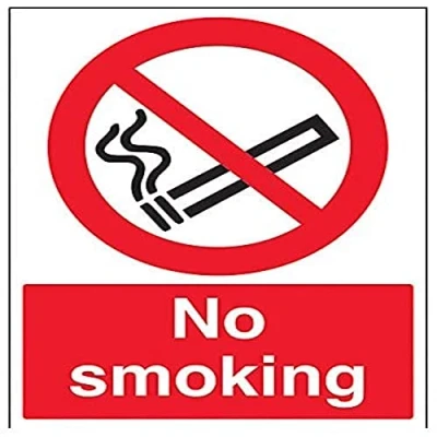 Image of V Safety 57034BC R No Smoking Prohibition Sign Portrait 300mm x 400mm 1mm Rigid Plastic, Black/Red