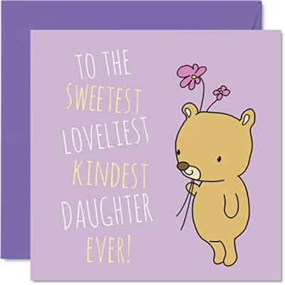 Image of Heartfelt Birthday Cards for Daughter Sweetest Loveliest Kindest Ever Happy Card from Parent Gifts, 145mm x Child Greeting Gift Parents