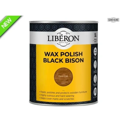 Image of V33 LIBBBPWDO1N LIBERON Black Bison Wax Paste 1KG Dark Oak