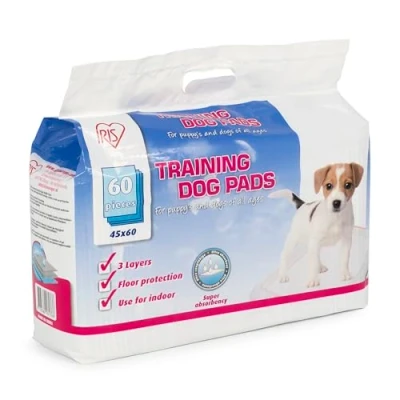 Image of Iris Ohyama, 60 Pieces Dog Pad, 45 x 60cm, Disposable Hygiene Training Puppy Pee for Dogs, Cats, Rabbits, Incontinence, Leak Resistant, Absorbent, Litter, Odorless, NS 60W