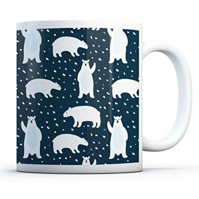 Image of Cartoon Polar Bears Drinks Mug Cup Kitchen Birthday Office Fun #14820