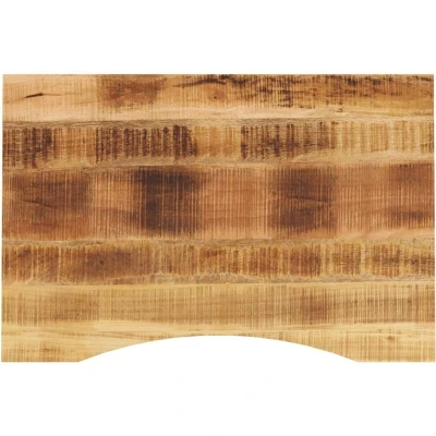 Image of vidaXL Solid Mango Wood Desk Top Versatile for Office Desks/Dining Tables, Rustic Rough Finish, Brown, 90x60x2.5cm