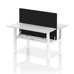 Image of Air B2B 1400x600 Adjustable 2P Bench Desk CP White/White + Screen