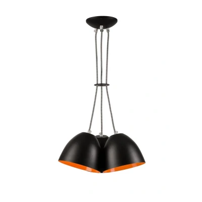 Image of Livia Cluster Pendant Ceiling Light Black, 3x E27