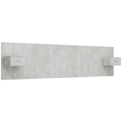 Image of Bed Headboard with Cabinets Concrete Grey Engineered Wood Vidaxl